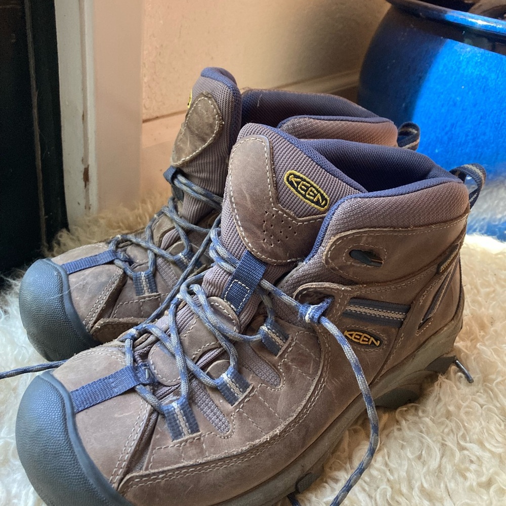 Keen Brown and Blue Hiking Boots